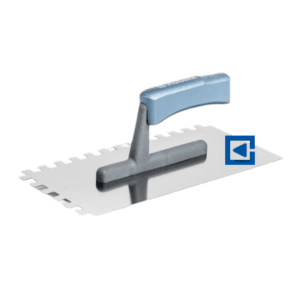 WOODEN HANDLE STAINLESS STEEL SQUARE NOTCHED TROWEL