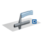 SMOOTH STAINLESS STEEL FLOAT, VARNISHED BEECH WOOD HANDLE ON A POLYAMIDE FOOT 130X270 MM