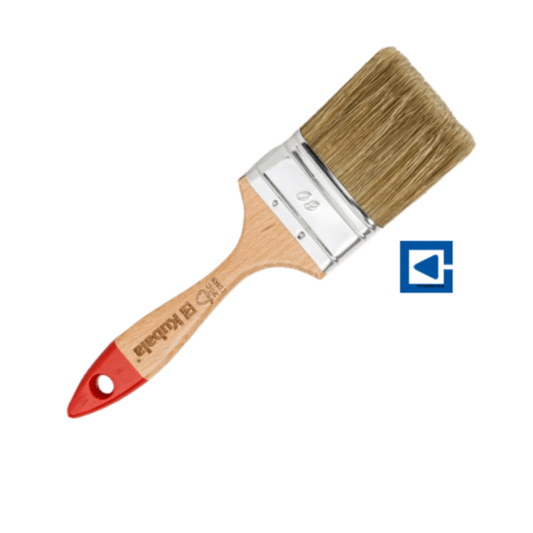 FLAT BRUSH, VARNISHED, VARNISHED BEECH HANDLE