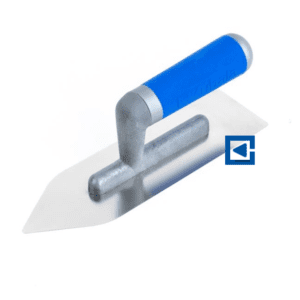 STAINLESS STEEL CONICAL TROWEL FOR DECORATIVE PLASTER WITH A 2K SOFT HANDLE ON A POLYAMIDE FOOT 70X230 MM
