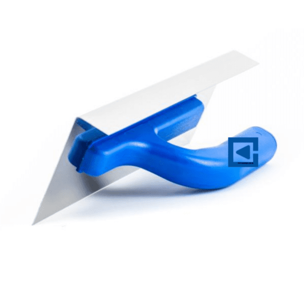 STAINLESS STEEL TROWEL, ANGULAR, PLASTIC HANDLE 100X270X30 MM