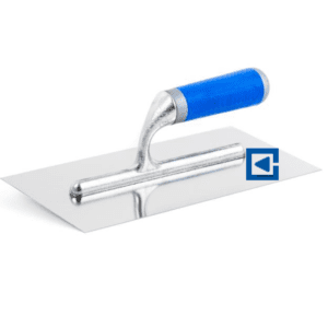 STAINLESS STEEL TROWEL, SMOOTH 2K SOFT HANDLE ON AN EXTENDED ALUMINUM FOOT 130X270 MM
