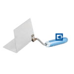 STAINLESS STEEL STUCCO TROWEL, EXTERNAL ANGLE, VARNISHED BEECH HANDLE