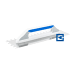 STAINLESS STEEL FLOAT WITH A SEMICIRCULAR NOTCH, LONG 3K SOFT HANDLE, MASTER LINE 130X480 MM, NOTCH 20X15 MM