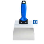 STAINLESS STEEL SPATULA FOR PLASTER EMBEDDED IN AN ANODIZED ALUMINUM PROFILE 2K SOFT HANDLE
